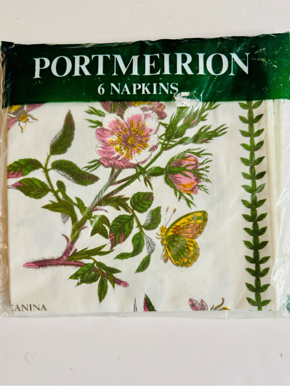 Vintage Deadstock Portmeirion Floral Cloth Napkins.Set of 6